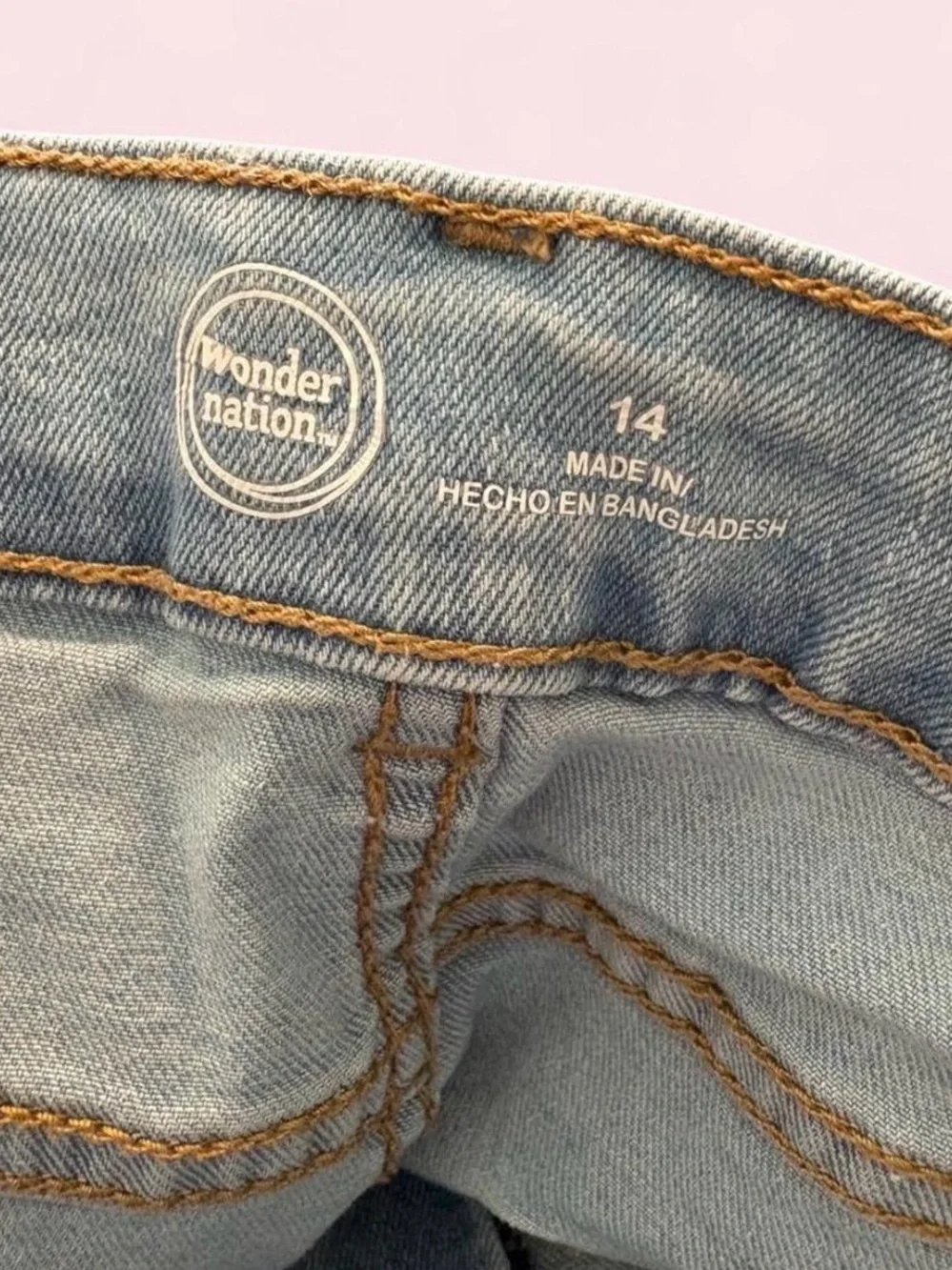 💜$5 BUNDLED- wonder nation Light Blue Embroidered Floral Denim Shorts